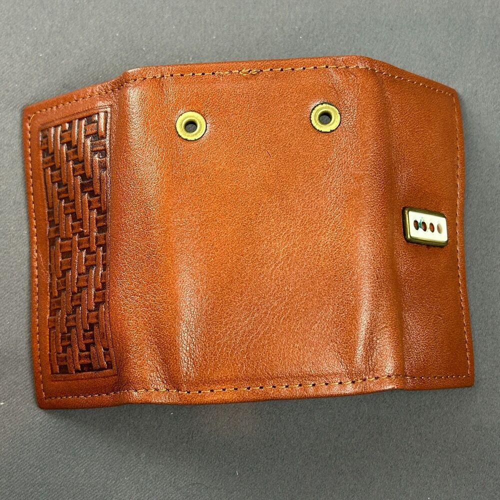 Vintage NOS Amity Brown Leather Folding Key Case Holder - Picture 4 of 15